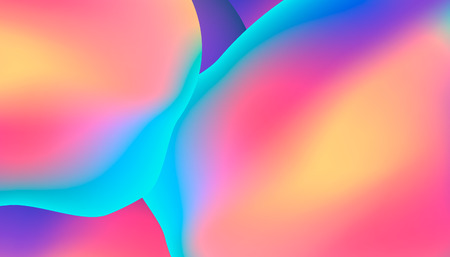 Abstract background with gradient color shapes. Liquid color cover. Holographic element.のイラスト素材