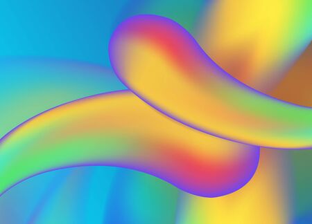 Abstract background with gradient color shapes. Liquid color cover. Holographic shape element. Vector backgroundのイラスト素材