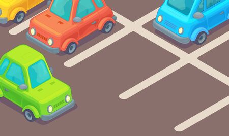 Parking lot with car in parking area.のイラスト素材