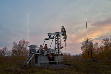 Technological oil and gas production. Production, transportation and processing of oil and gas. Production for the world's population.の写真素材