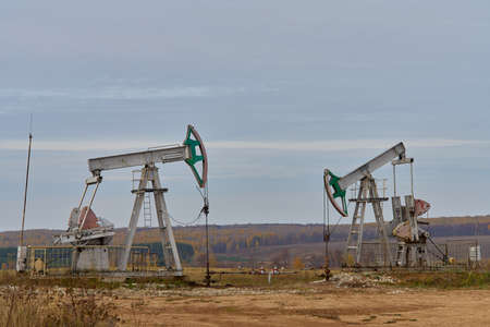 Technological oil and gas production. Production, transportation and processing of oil and gas. Production for the world's population.の写真素材