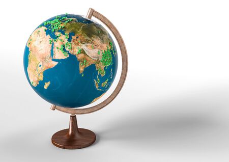 Pandemia Coronavirus (COVID-19) clung to the globe. Symbolic 3d infographics on countries affected by the epidemic Coronavirus (COVID-19)の写真素材