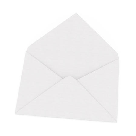 Envelope open on a white background isolatedの写真素材