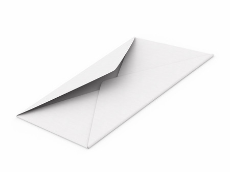 White Envelope on a white background isolatedの写真素材