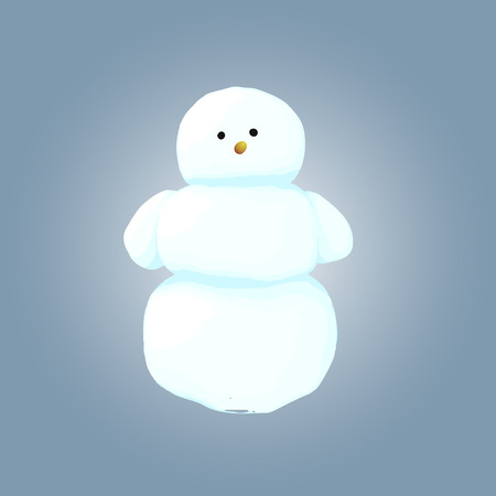 Snowman in hat and scarf. Vector illustration. Xmasのイラスト素材