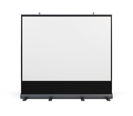 Portable screen for projection isolated on white background. 3d rendering.の写真素材