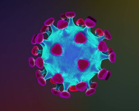 Conception Covid-19 . Microscope virus close up. 3d rendering.の写真素材