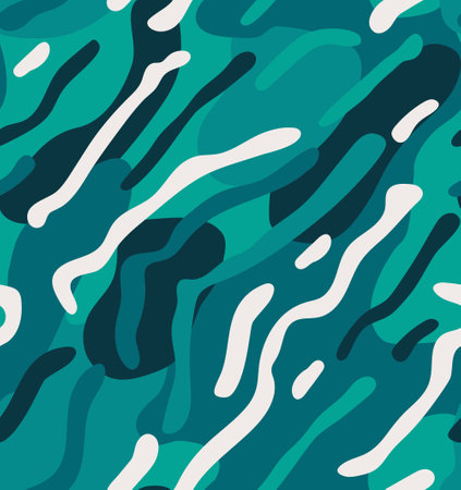 Abstract blue and green lines seamless pattern. Modern fashion print for fabric and wallpaper.のイラスト素材