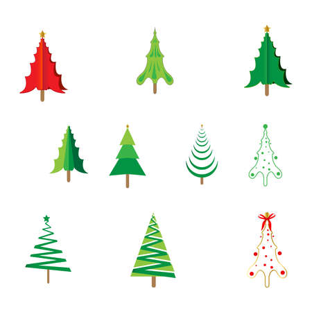 set Cypress icon. Simple illustration of cypress vector icon for web. Vector isolated or white backgroundのイラスト素材