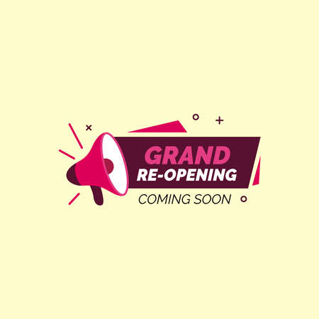 Grand opening or re-opening vector illustration, banner, backgroundのイラスト素材