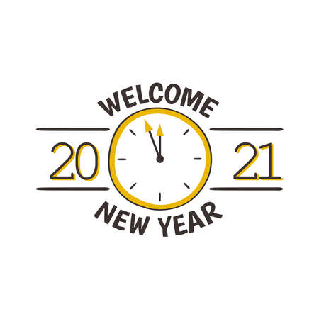 Happy New Year elegant design of colored 2021 logo numbersのイラスト素材