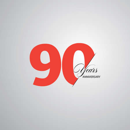 90 Year Anniversary Vector Template Design Illustrationのイラスト素材