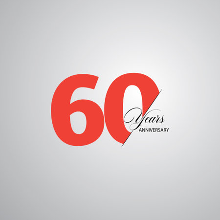 60 Year Anniversary Vector Template Design Illustrationの写真素材