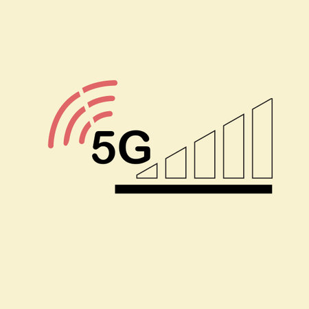 Vector technology icon network sign 5G. Illustration 5g internet symbol in flat line minimalism...
