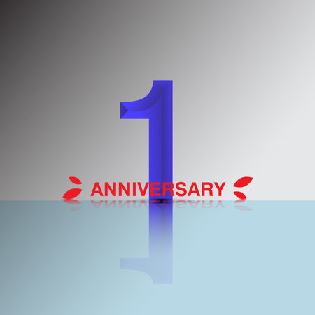 1 Year anniversary celebration vector template illustrationのイラスト素材