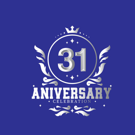 31 Year Anniversary celebration Vector Template Design Illustrationのイラスト素材