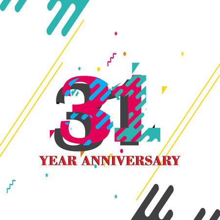 31 Year Anniversary celebration Vector Template Design Illustrationのイラスト素材