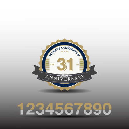 31 Year Anniversary celebration Vector Template Design Illustrationのイラスト素材