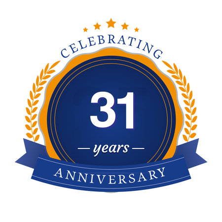 31 Year Anniversary celebration Vector Template Design Illustrationのイラスト素材