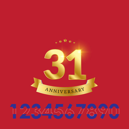 31 Year Anniversary celebration Vector Template Design Illustrationのイラスト素材