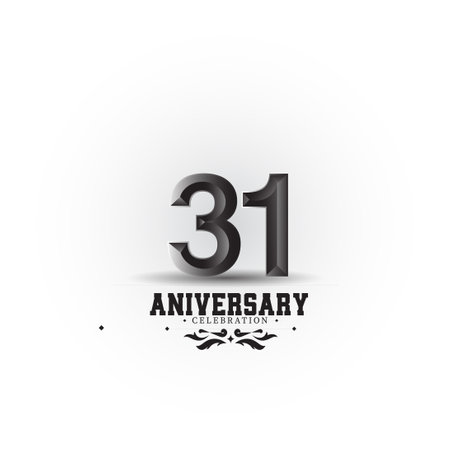 31 Year Anniversary celebration Vector Template Design Illustrationのイラスト素材