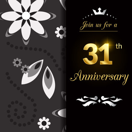 31 Year Anniversary celebration Vector Template Design Illustrationのイラスト素材