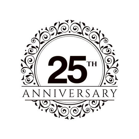 25 Year Anniversary celebration Vector Template Design Illustrationのイラスト素材
