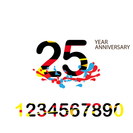 25 Year Anniversary celebration Vector Template Design Illustrationのイラスト素材
