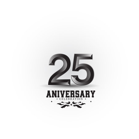 25 Year Anniversary celebration Vector Template Design Illustrationのイラスト素材