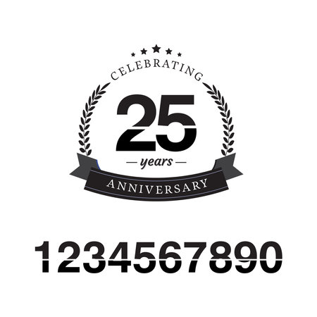25 Year Anniversary celebration Vector Template Design Illustrationのイラスト素材
