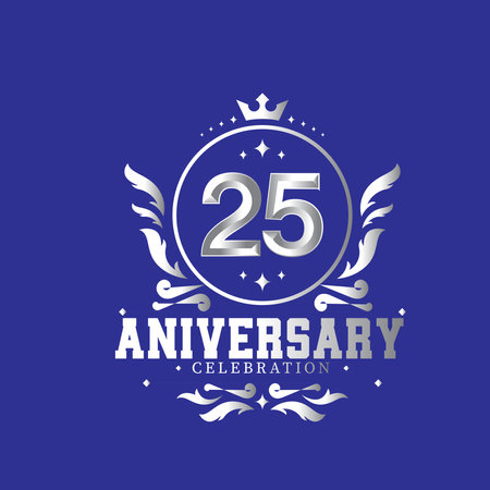 25 Year Anniversary celebration Vector Template Design Illustrationのイラスト素材