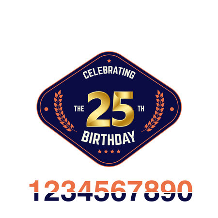 25 Year Anniversary celebration Vector Template Design Illustrationのイラスト素材