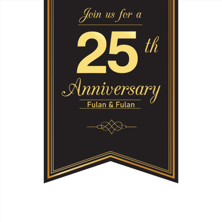 25 Year Anniversary celebration Vector Template Design Illustrationのイラスト素材