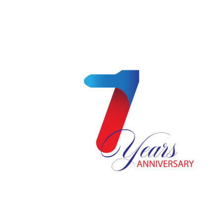 7 Year Anniversary celebration Vector Template Design Illustrationのイラスト素材