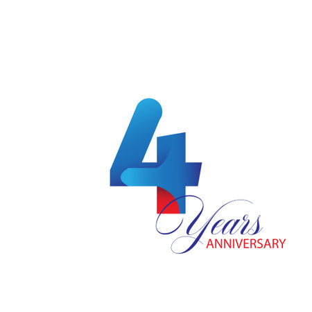 4 Year Anniversary celebration Vector Template Design Illustrationのイラスト素材