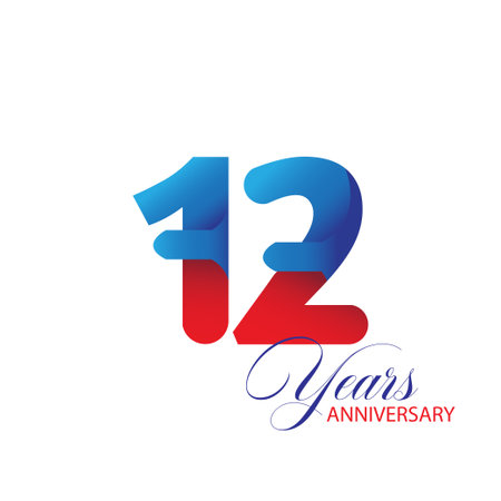 12 Year Anniversary celebration Vector Template Design Illustrationのイラスト素材