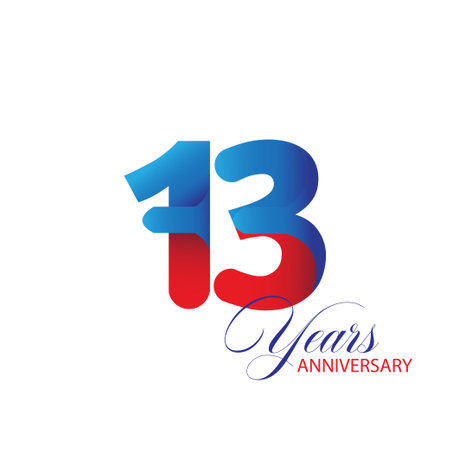 13 Year Anniversary celebration Vector Template Design Illustrationのイラスト素材