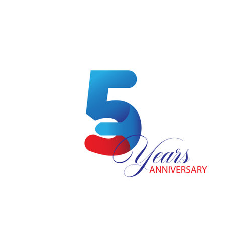 5 Year Anniversary celebration Vector Template Design Illustrationのイラスト素材
