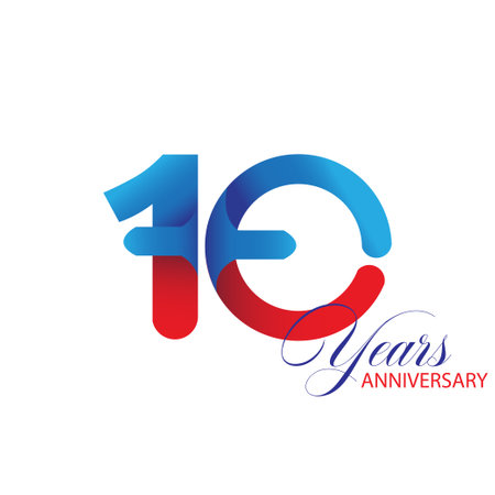 10 Year Anniversary celebration Vector Template Design Illustrationのイラスト素材