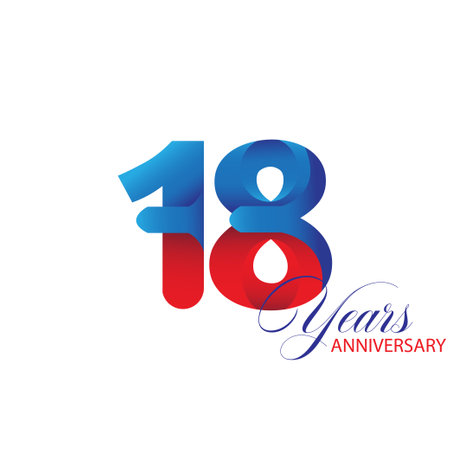 18 Year Anniversary celebration Vector Template Design Illustrationのイラスト素材