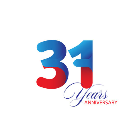 31 Year Anniversary celebration Vector Template Design Illustrationのイラスト素材