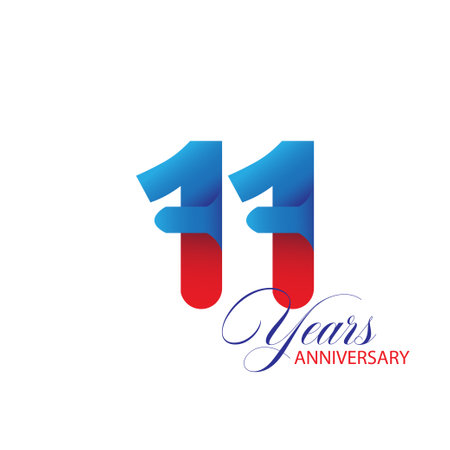 11 Year Anniversary celebration Vector Template Design Illustrationのイラスト素材