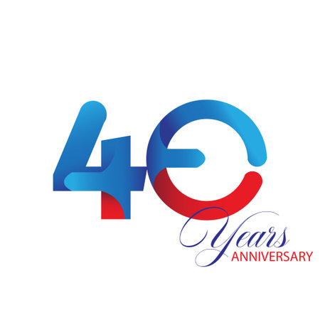 40 Year Anniversary celebration Vector Template Design Illustrationのイラスト素材