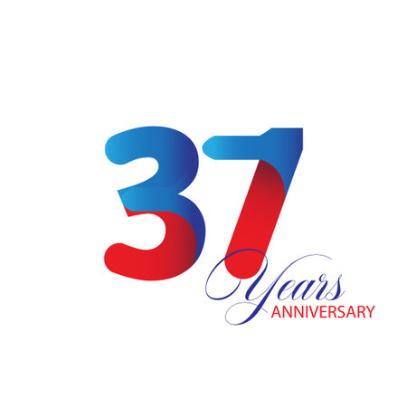 37 Year Anniversary celebration Vector Template Design Illustrationのイラスト素材