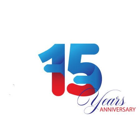 15 Year Anniversary celebration Vector Template Design Illustrationのイラスト素材