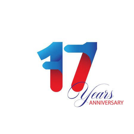 17 Year Anniversary celebration Vector Template Design Illustrationのイラスト素材