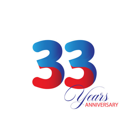 33 Year Anniversary celebration Vector Template Design Illustrationのイラスト素材