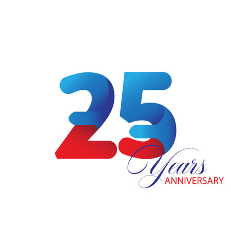 25 Year Anniversary celebration Vector Template Design Illustrationのイラスト素材