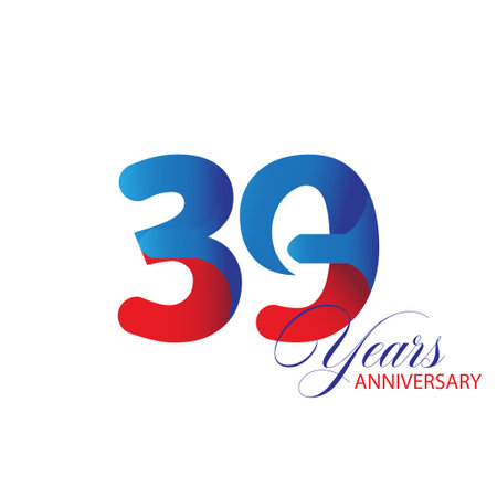 39 Year Anniversary celebration Vector Template Design Illustrationのイラスト素材