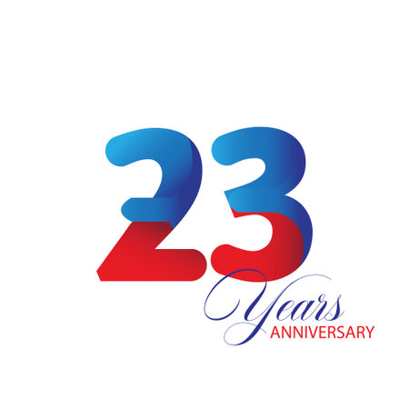 23 Year Anniversary celebration Vector Template Design Illustrationのイラスト素材